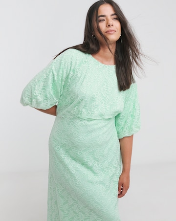 Joanna Hope Lace Dress With Puff Sleeves