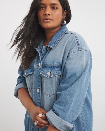 Mid Blue Maxi Denim Jacket