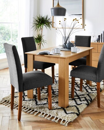 Dakota Small Dining Table with 4 Ava Fabric Chairs