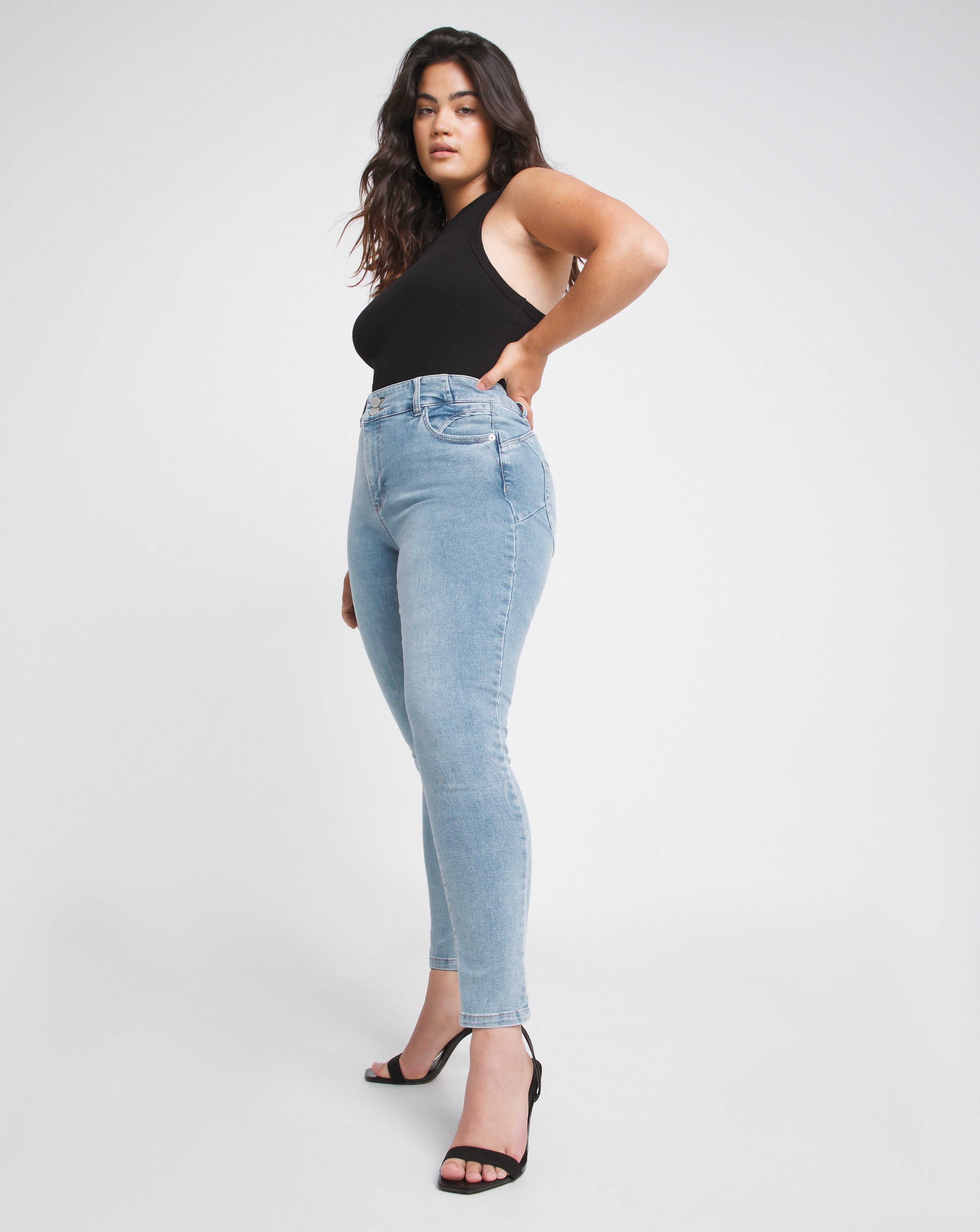 Dream Sculpt Light Blue Skinny Jeans Simply Be