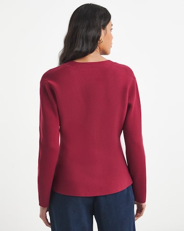Simply Be Red Cinched Waist Compact Cardigan