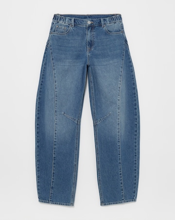 Simply Be Mid Wash Voluminous Barrel Leg Jean