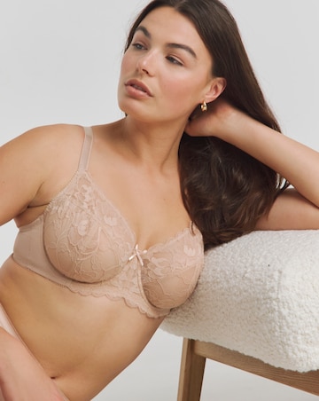 Pretty Secrets Ivy Lace Full Cup Wired Basic Bra (B-G) Almond