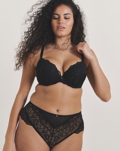 Ann Summers Sexy Lace High Waist Brazilian Black