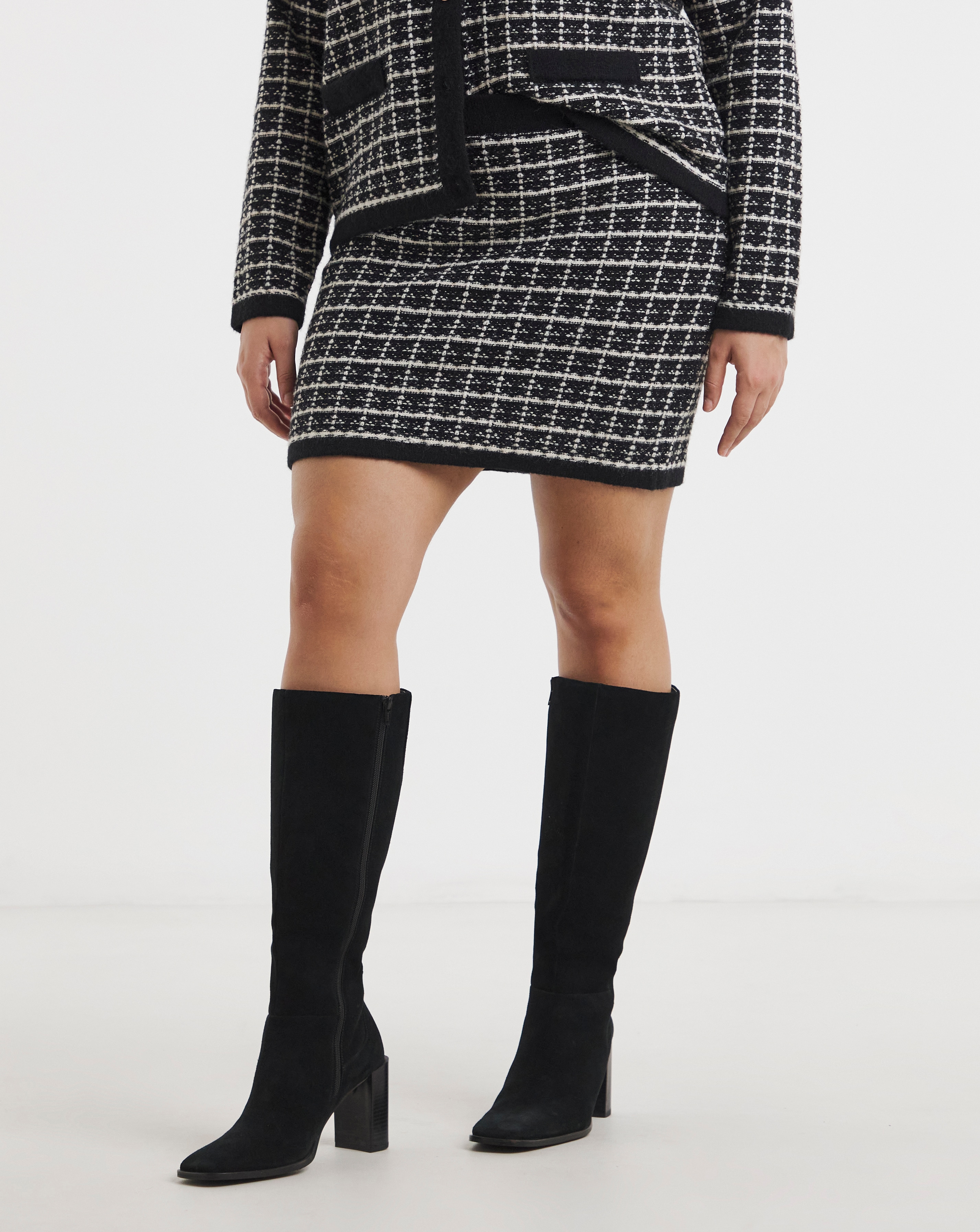 Boucle Knitted Mini Skirt Co-ord | Simply Be