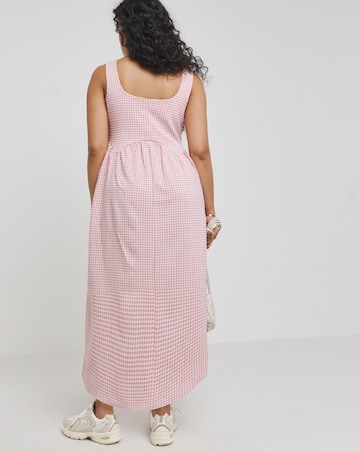 Pink Gingham Midi Sundress