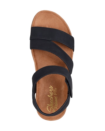 Skechers Lifted Comfort BLack Duraleather Sandals - Standard Fit (D)