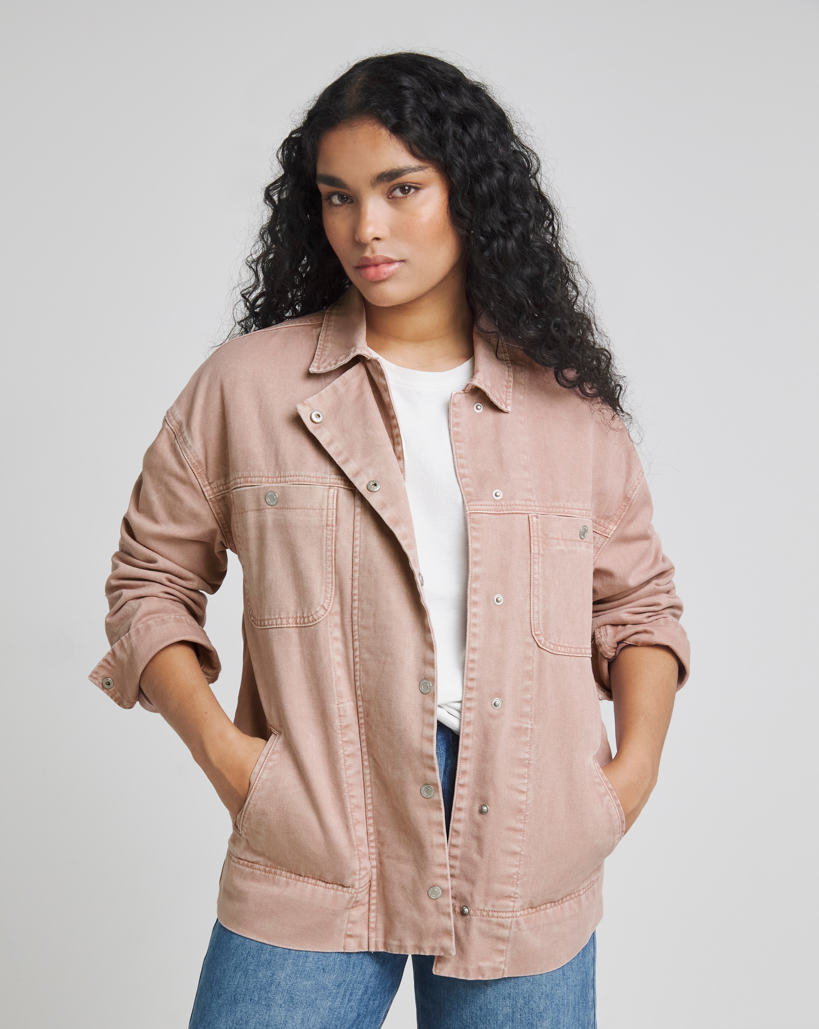 新品同様チャコットBallet Denim Smart Jacket ピンク　M Ballet Denim【バレエデニム】Smart Flare Long | チャコット