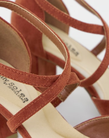 Quinn Two Part Heels With Crossover Straps - Wide Fit (E)