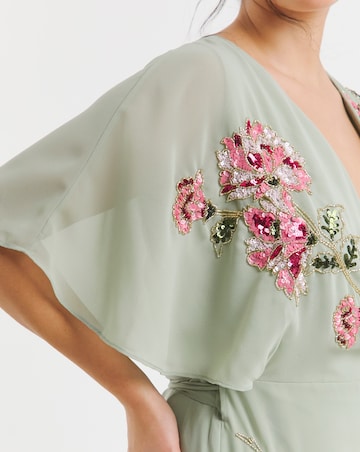 Maya Deluxe Embellished True Wrap Dress