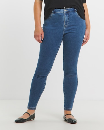 Mid Wash Fleece Lined Cosy Warm Feel Stretch Skinny Jeans
