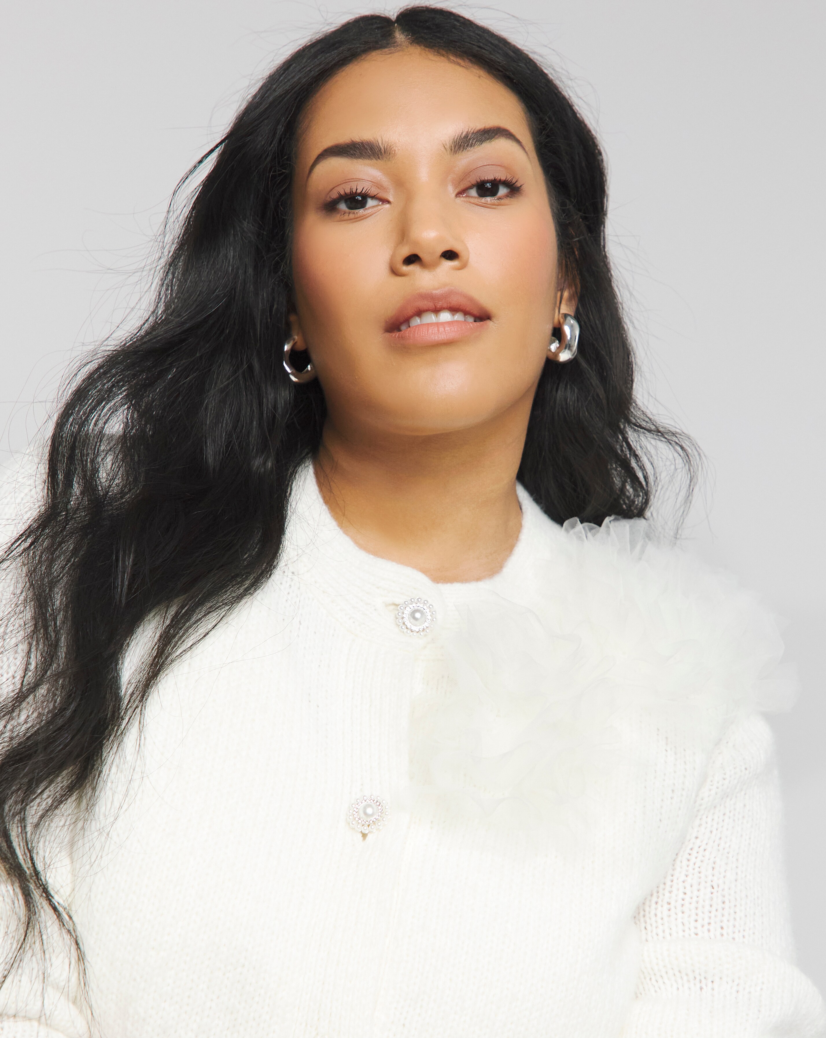 Joanna Hope Tulle Knit Cardigan | Simply Be