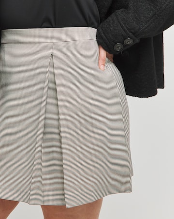 Pleated Brushed Check Mini Skirt