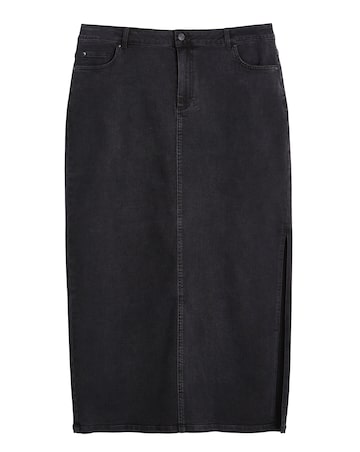 Black Side Split Maxi Skirt | Simply Be