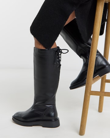 Rome Lace Up Back Riding Boots - Extra Wide Fit (EEE) & Super Curvy Calf
