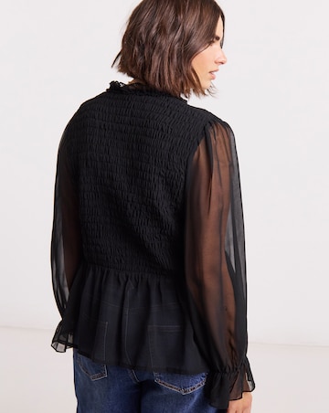 Simply Be Shirred Georgette V-Neck Blouse