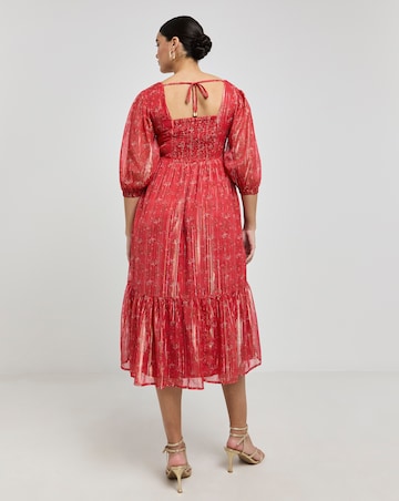 Joanna Hope Foil Print Midi Dress