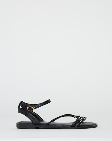 Toni Strappy Hardware Detail Flat Sandals - Extra Wide Fit (EEE)