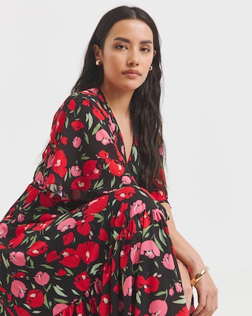 Simply Be Floral Print Wrap Midaxi Dress