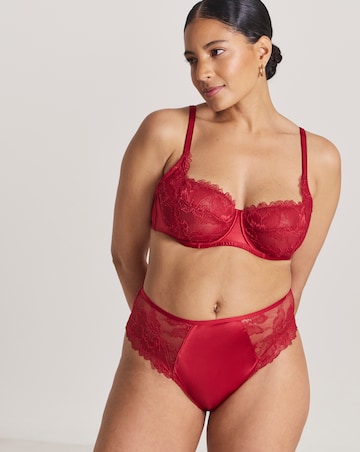 Pretty Secrets (2 Pack) Willow Stretch Lace Balcony Bras (B-F) Black/Red