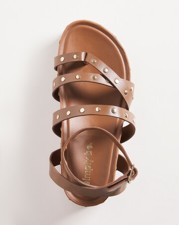 Sasha Studded Strappy Footbed Sandals Ex Wide Fit Simply Comfort