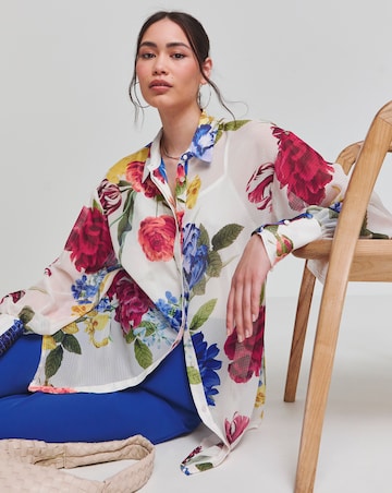 Joanna Hope Oversized Chiffon Shirt