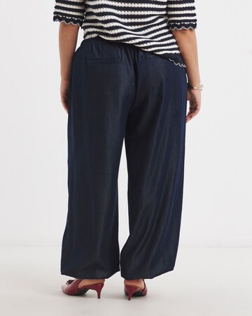 Indigo Tencel Tie Waist Balloon Jeans
