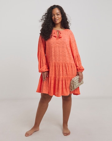 Beach To Beach Broderie Mini Beach Dress