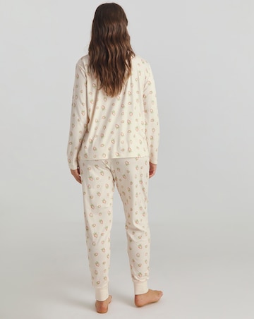 Chelsea Peers Jersey Ditsy Strawberry Print Crew Pyjama Set