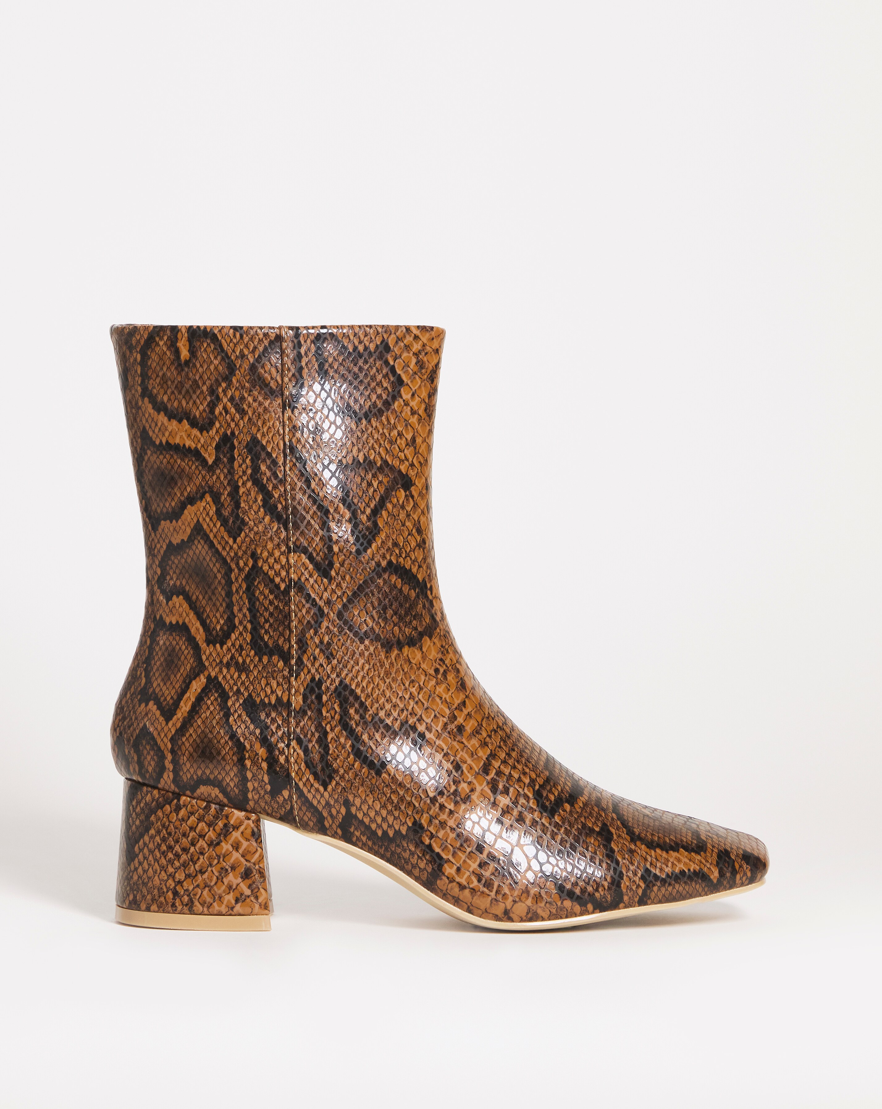 Block Heel Boot - Wide Fit (E)