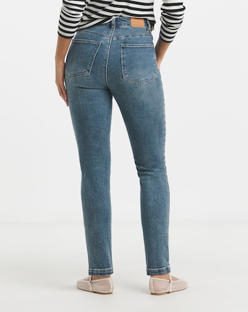 Soft Blue Slim Mom Jeans