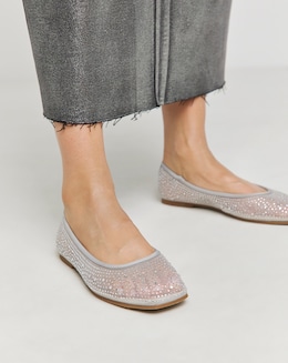 Luminous Embellished Mesh Ballet Flats - Extra Wide Fit (EEE)
