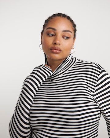 Stripe Roll Neck Bodysuit