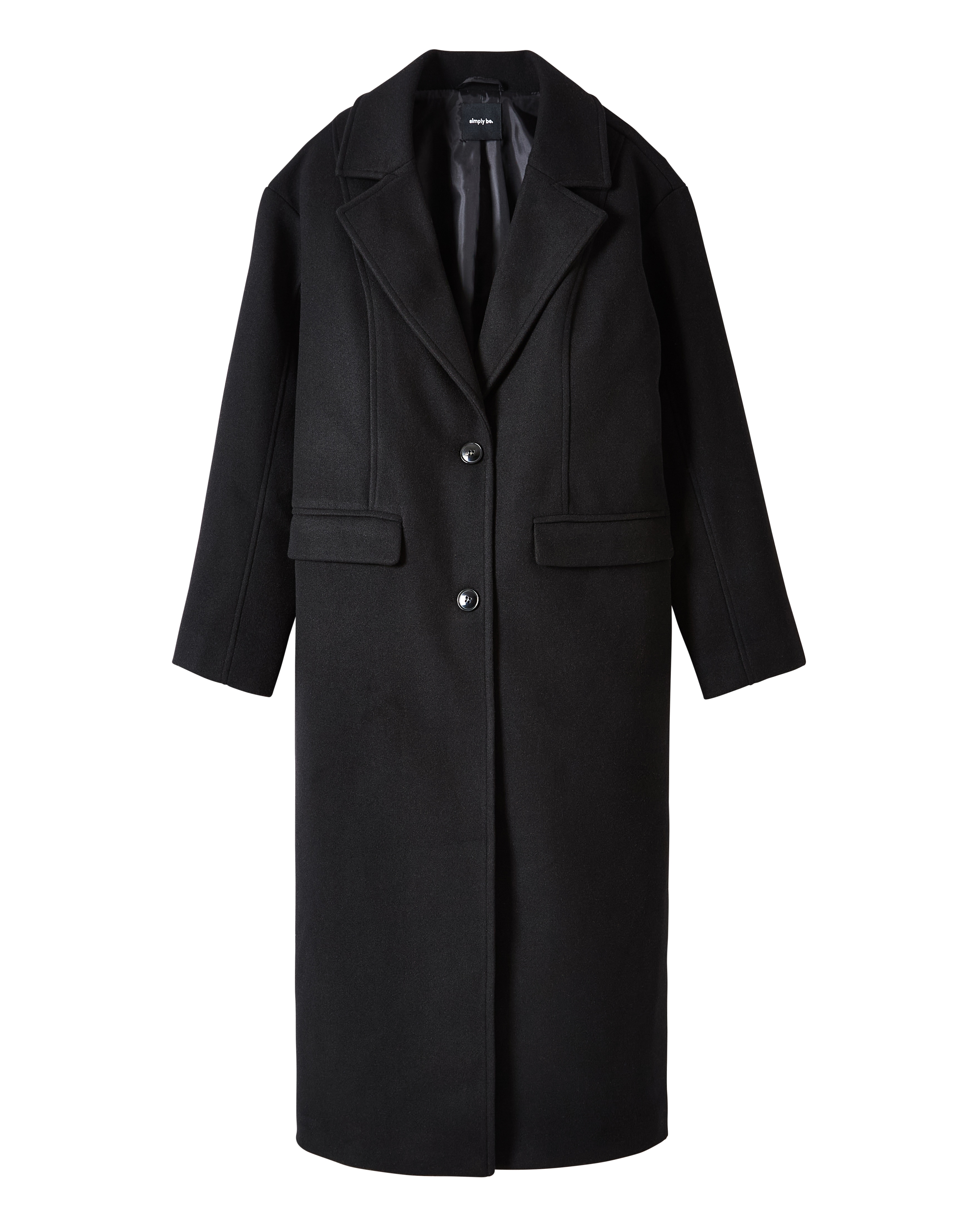 Black Midaxi Faux Wool Coat | Simply Be