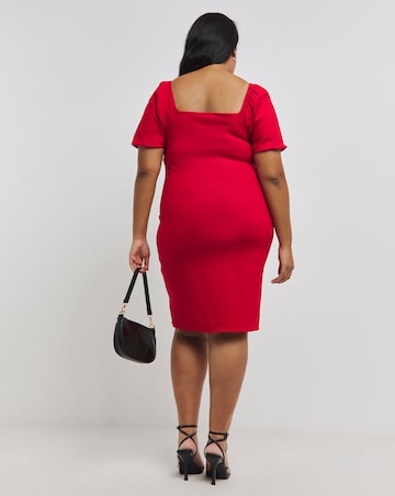 Red Ruched Super Stretch Dress