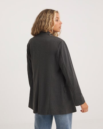 Grey Stretch Ponte Jersey Relaxed Blazer