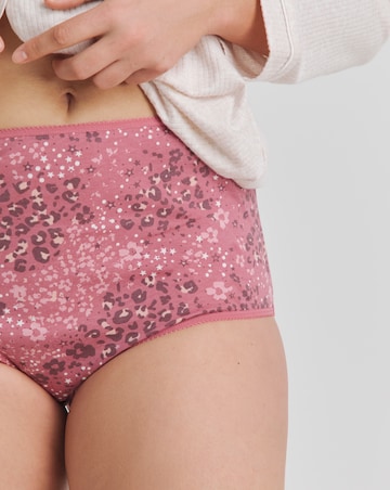 Pretty Secrets (7 Pack) Cotton Full Fit Brief Knickers Pink Animal