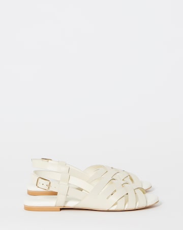 Luz Leather Woven Peep Toe Slingback Sandals - Extra Wide Fit (EEE)