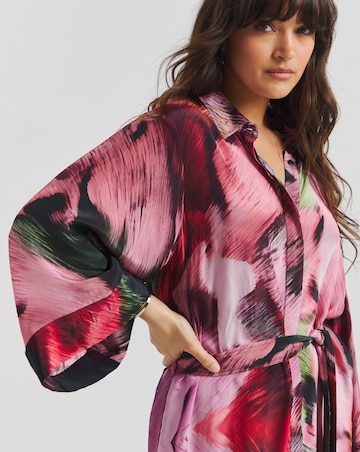Religion Satin Crepe Tunic Tie Waist Dress