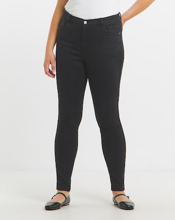 Black Fleece Lined Cosy Warm Feel Soft Stretch Skinny Jeans