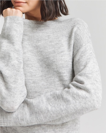 Grey Crew Neck Mini Jumper Dress