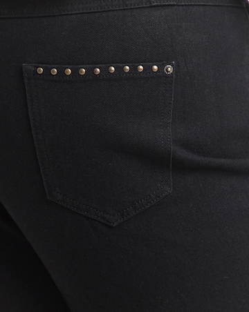 Simply Be Black Side Studded Barrel Leg Jeans