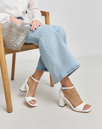 London Barely There Block Heel Sandals Extra Wide EEE Fit
