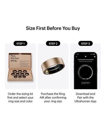 Ultrahuman Ring AIR Bluetooth Smart Ring - Brushed Rose Gold - Size 11