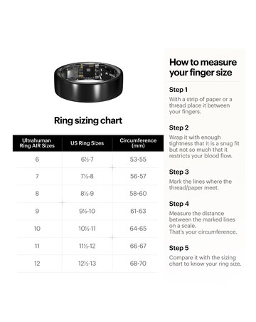 Ultrahuman Ring AIR Bluetooth Smart Ring - Raw Titanium - Size 6