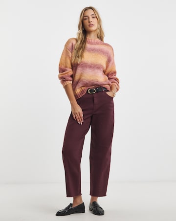 Native Youth Striped Ombre Soft Fluff Knitted Jumper