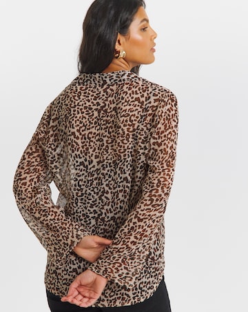 Simply Be Animal Crinkle Georgette Blouse