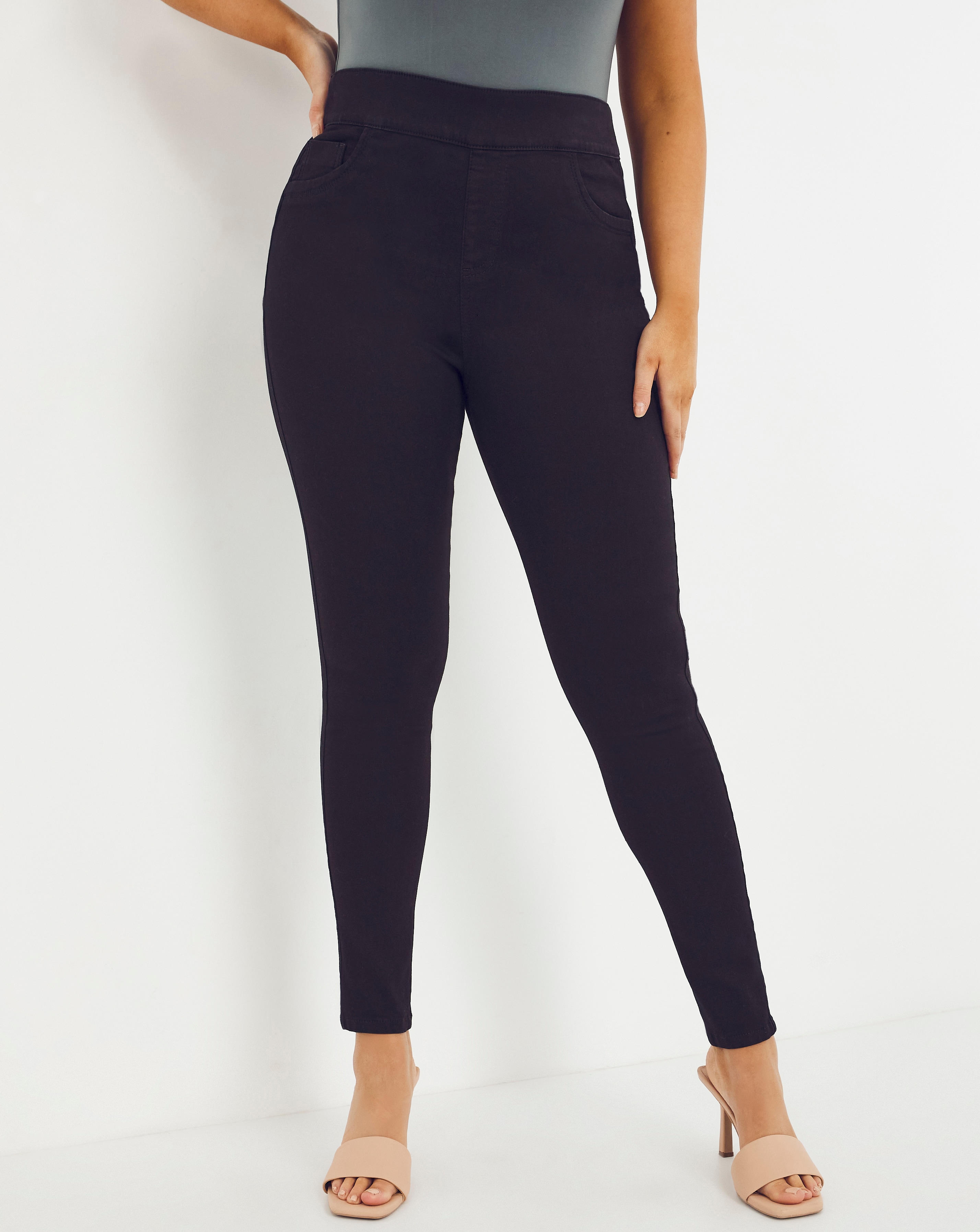 Black jeggings for work sales