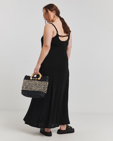 Simply Be Luxe Jersey Trapeze Maxi Dress With Bead Detail