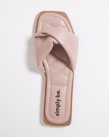 Nori Soft Padded Flat Mule Sandals Ex Wide Fit Simply Comfort